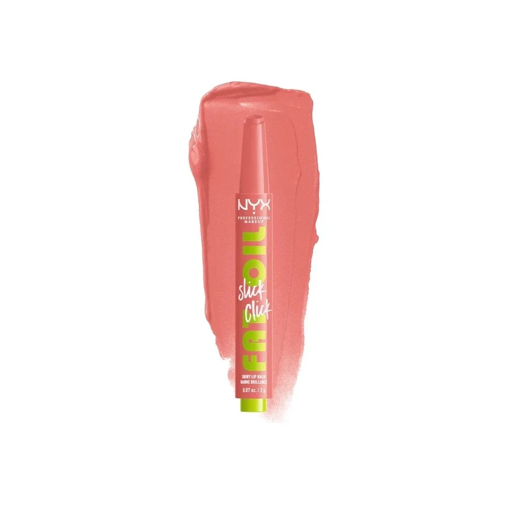 NYX Fat Oil Slick Click Shiny Lip Balm 15 Story Or Post Peach Vegan 0.07oz